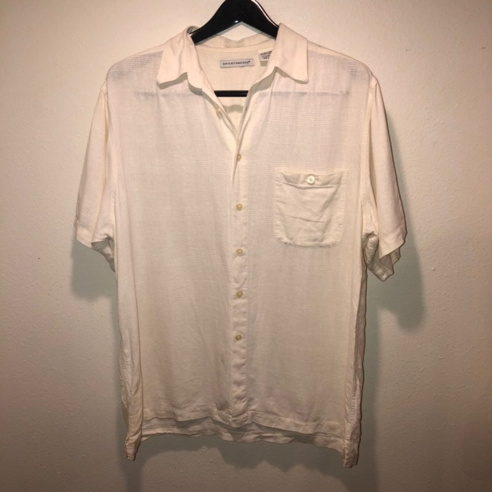 Knightsbridge linen cream white ss shirt